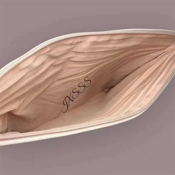 Beige-Light Pink (Velour) Valentino Beauty Large Laptop Bag-Sleeve - Picture 10 of 11